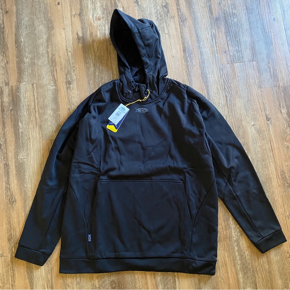 Aftco Shadow Black fleece hooded sweater size XL *read description